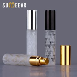 50 Pcs/Lot 10ml Frosted glass Atomizer Bottle Colored dots Aluminum cap Spray Perfume Bottle Travel Bottles Container