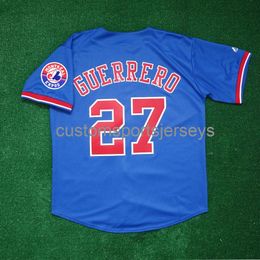 Men Women Youth Embroidery Vladimir Guerrero Mont Expos Team Patch Blue Jersey All Sizes