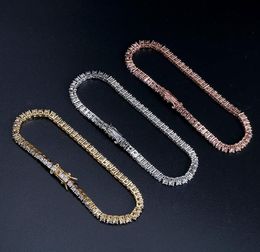 Tennis Chains Hip-Hop Tide Men's Bracelet Zircon-Microencased 3Mm Bracelets 555