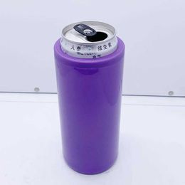 12OZ can cooler DIY sublimation tumbler double wall stainless steel vacuum beer mug 5 color DAP284