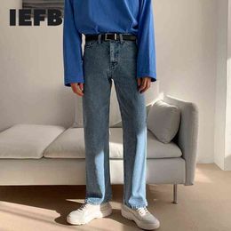 IEFB Spring Loose Blue Jeans Men's Trend Korean Casual Straight Denim Pants Wide Leg Pants For Male 9Y5922 210524