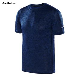 Mens Polyester O-Neck Short Sleeve T Shirts Fashion Men t shirt Fitness Bodybuilding Tees Tops B0616 210518