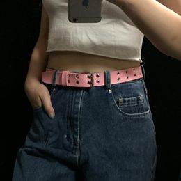 Belts Est Design Waist Belt Chain Punk Hip-hop Trendy Women Lady Fashion Silver Pin Buckle Leather Waistband Jeans 04