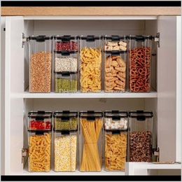 Housekeeping Organization Home Gardenclear Containers With Buckle Lids Plastic Sealed Kitchen Transparent Canister Keep Fresh Crisper Storage