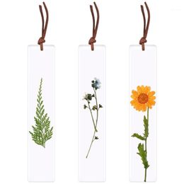 Bookmark Resin Floral Handmade Dried Flower Specimen White Reading Mark Kids Students School Supplies Book Markers Gift