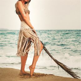 Arrivals Beach Cover up Chiffon Solid Swimwear Ladies Pareo Skirt Sexy Saida de Praia Wear #Q154 210420