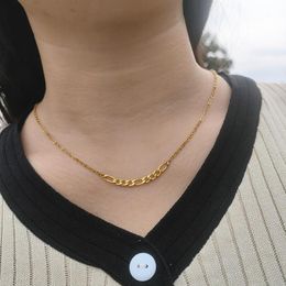 Pendant Necklaces Fashion Stainless Steel Long Chain Necklace For Women Gold Figaro Link Birthday Gift Jewellery