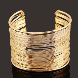 Fashion Classic Unisex Gold Silver Plated Multilayer Strings Wristband Bracelets & Bangles Vintage Wrap Cuff Bangles for Women Q0719