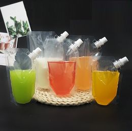 Bevel opening Stand-up Plastic Drink Packaging Bag Spout Pouch for Juice Milk Coffee Beverage Liquid Packing