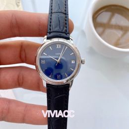New business women Automatic Mechanical calendar watch real leather sapphire clock lady roman digital geometric watches 32mm