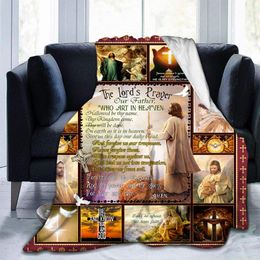 Blankets Jesus Soft Throw Blanket All Season Warm Lightweight Tufted Fuzzy Flannel Fleece Throws For Bed Sofa Couch