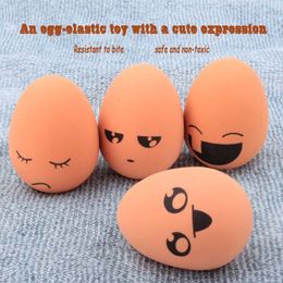 Interactive Dog Toys For Small Rubber Cute Expression Egg Puppy Diameter 6cm Chew Bite Resistant