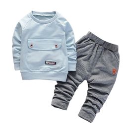Children Boys Girls Cotton Clothing Sets Fashion Baby Gentleman Jacket Pants 2Pcs/Sets Spring Autumn Formal Toddler Tracksuits 211224