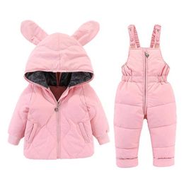 2020 New 2 Pcs Set Baby winter Suit Infant cold-proof down jacket cartoon Baby Girl snowsuit coat warm children's clothing 0-4Y H0909