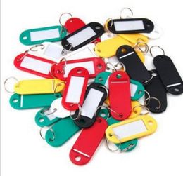 2021 Plastic Key Tags Keychain ID Label Name Key Tags Split Ring Different Style