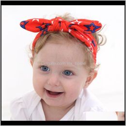 Headband Independence Day Bow Knot Hairband American Flag Rabbit Ears Headwear Twist Turban For Kids Boys Girls 5Zaes Hair Accessories 7Wlwq