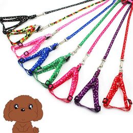 Dog Harness Leashes 120cm Nylon Printed Adjustable Pet Dogs Collar Puppy Cat Animals Accessories Necklace Rope Tie