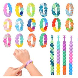 Decompression Toys Bracelet Fun Colorful Silicone Puzzle Bubble Play Strip