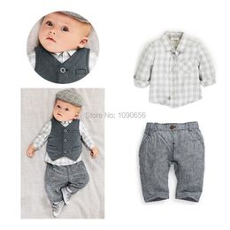 Baby Boys Clothing Sets Handsome baby boy clothes kids Shirts Vest Trousers Suit Toddler 3PCS Set infant coat 210413