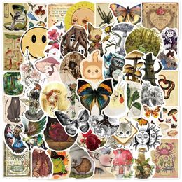 50pcs/Lot Waterproof Retro Design Stickers Animal Plant DIY Graffiti Decals For Notebook Luggage iPad Phone Scooter Car Guitar Games Skateboard Gift Decal