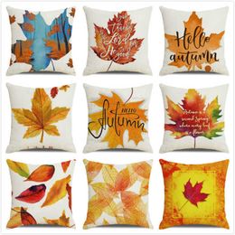 Thanksgiving Day Autumn Forest Throw Pillow Case Inen Sofa Seat Cushion Cover Festival Party Home Decor Pillowcase