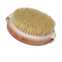 Round Natural Body Brushes without Handle Dry Skin bath Shower Brush SPA Massage Wooden RH1862