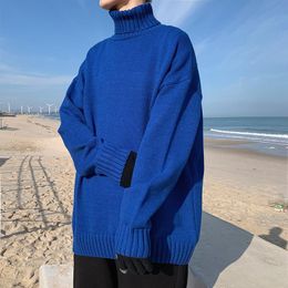 Men's Sweaters Winter Turtleneck Sweater Men Warm Fashion Casual Knitted Pullover Korean Loose Multicolor Long-sleeved Mens Jumper
