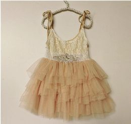 Girls princess dress Hot sell children lace belt lace suspeder dress kids lace tulle tutu cake dress children days dresses