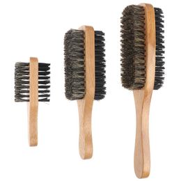curly beard NZ - Hair Brushes Boar Bristle Brush Men Natural Wood Wave Beard Styling Short Long Thick Curly Wavy Edge Afro Pick