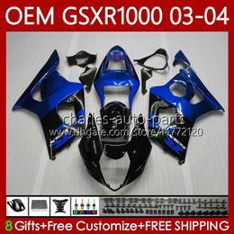 Injection Mould Body For SUZUKI GSX-R1000 GSXR 1000 CC GSXR-1000 K 3 2003-2004 Bodywork 67No.77 factory blue K3 1000CC GSXR1000 03 04 GSX R1000 2003 2004 OEM Fairings kit