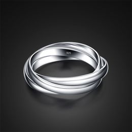 Bohemia 100% 925 Sterling Silver Fashion 3 Ring Combination 6-11 Size Personality Woman Party Jewelry gift 211217