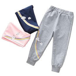 Girls' sweatpants, cotton children's spring and autumn style Trousers baby cute casual pants P4655 210622
