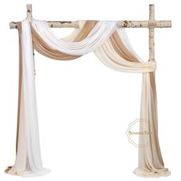 Wedding Arch Drapping Fabric 29" x 6.5 Yards Sheer Chiffon Backdrop Curtain Drapery Ceremony Reception Swag 210913