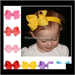 Clips Barrettes Wholesale Handmade Large Bowknot Grosgrain Ribbon Bows Girls Band Hair Pin Elastic Headband Accessories Christmas C6Ho Da7Nv