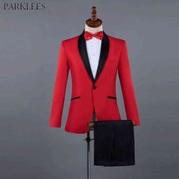 Groom Tuxedo Mens Suit Shawl Collar One Button Suits with Pants Mens Slim Fit 3pcs Suit Male Costume Homme Mariage 210522