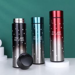 17oz/500ml Smart Thermos Vacuum Flasks Led Digital Temperature Stainless Steel Insulation Coffee Mugs Intelligent Cups JJA259 SEA SHIPPING