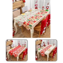 Disposable Dinnerware Wide Application Durable Fine Texture Santa Claus Pattern Table Runner For Restaurant