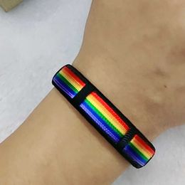 Pride Fashion Rainbow Choker Necklace Bracelet Lgbt Women Gay Lesbian Promissory Gift Woven Ribbon Collar Punk Accessories Q0719