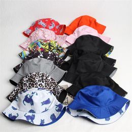 Cloches 2021 Cotton Print Two Sides Bucket Hat Fisherman Sun Cap Hats For Men And Women 471