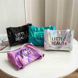 Tiktok Holographic Hand Bag Small Size Handbags Hologram Punk Laser Mini Totes Waterproof Phone Mobile Pouch Purses Girls Party Cosmetic Wrist Bags G707SXA