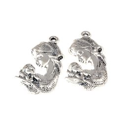 60Pcs Antique Silver Alloy Virgin Mary Charms Pendants For Jewelry Making Bracelet Necklace DIY Accessories A-704