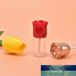 2022 rohrbehälter 15ml Mini 6/11/15ml Leere Lippenglanzschläuche transparente DIY-Balsam-Flaschenbehälter mit rosafarbenen Blumenform