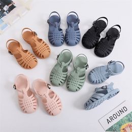 Baby Gladiator Sandals Casual Breathable Hollow Out Roman Shoes Pvc Summer Kids Beach Children Girls 220224
