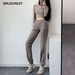 Loose cotton joggers women baggy pants streetwear sweat pants high waist grey sweatpants women Y211115