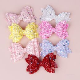 Party Favor Girls' three-layer bow hairpin European and American children's Sequin clip 6 style Suitable for girls T2I52196