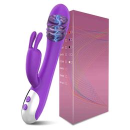 NXY Vibrators Powerful Rabbit Female Real Dildo Sex Toys For Women Couples Clit Clitoris Stimulator Chargeable Goods for Adults 1119