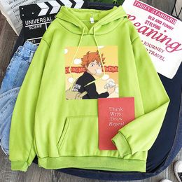 Oya Haikyuu Hinata Shoyo Volleyball Hoodies Sweatshirts Women Harajuku Cartoon Graphic Streetwear Winter Fashion Hoodies Y0816