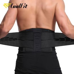 CoolFit Waist Trimmer Spine Support Belt PU Plate Gym Fitness Weightlifting Lumbar Back Brace Sport Accessories