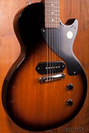 Custom Tobacco Sunburst Junior Electric Guitar Single Cutaway, Black P90 Pickup, Vintage Tuners