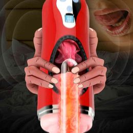 Nxy Sex Masturbators Men Automatic Masturbator Male Strong Clip Suction Blowjob Throat Deep Vagina Real Pussy Masturbation Cup Toys for Vibrating 1208